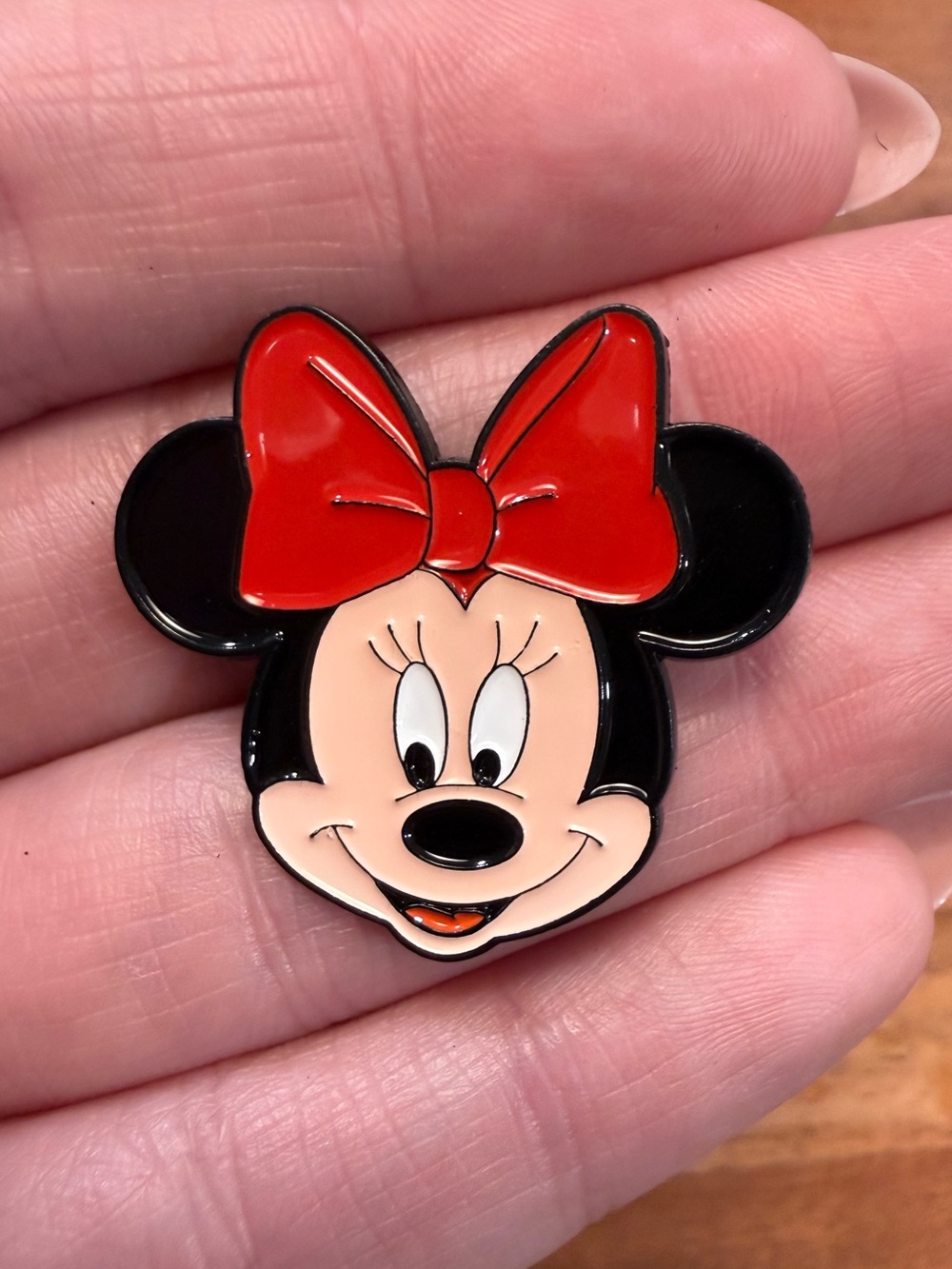 Minnie Mouse Inspired Red Bow Enamel Brooch